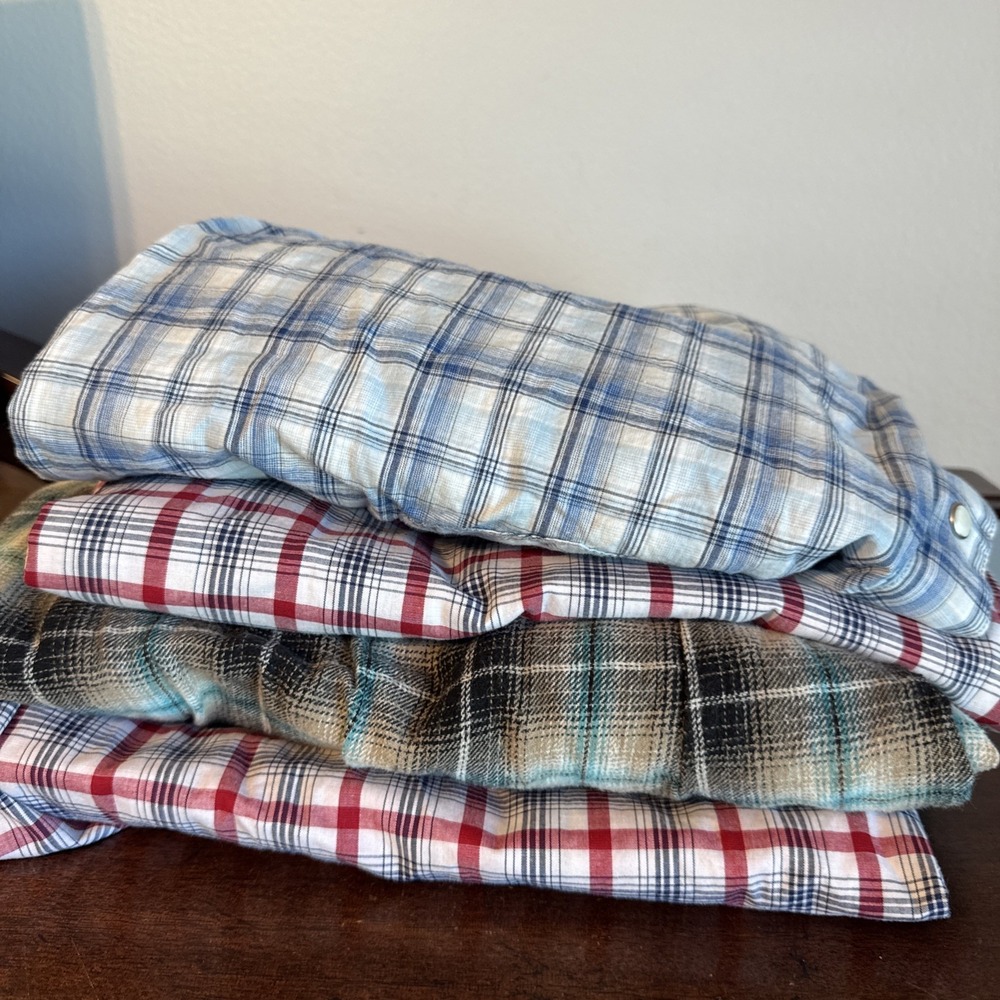 4 - XXL Wrangler Pearl Snap Shirt Mens Western Rodeo Cowboy Plaid Shirt/ling